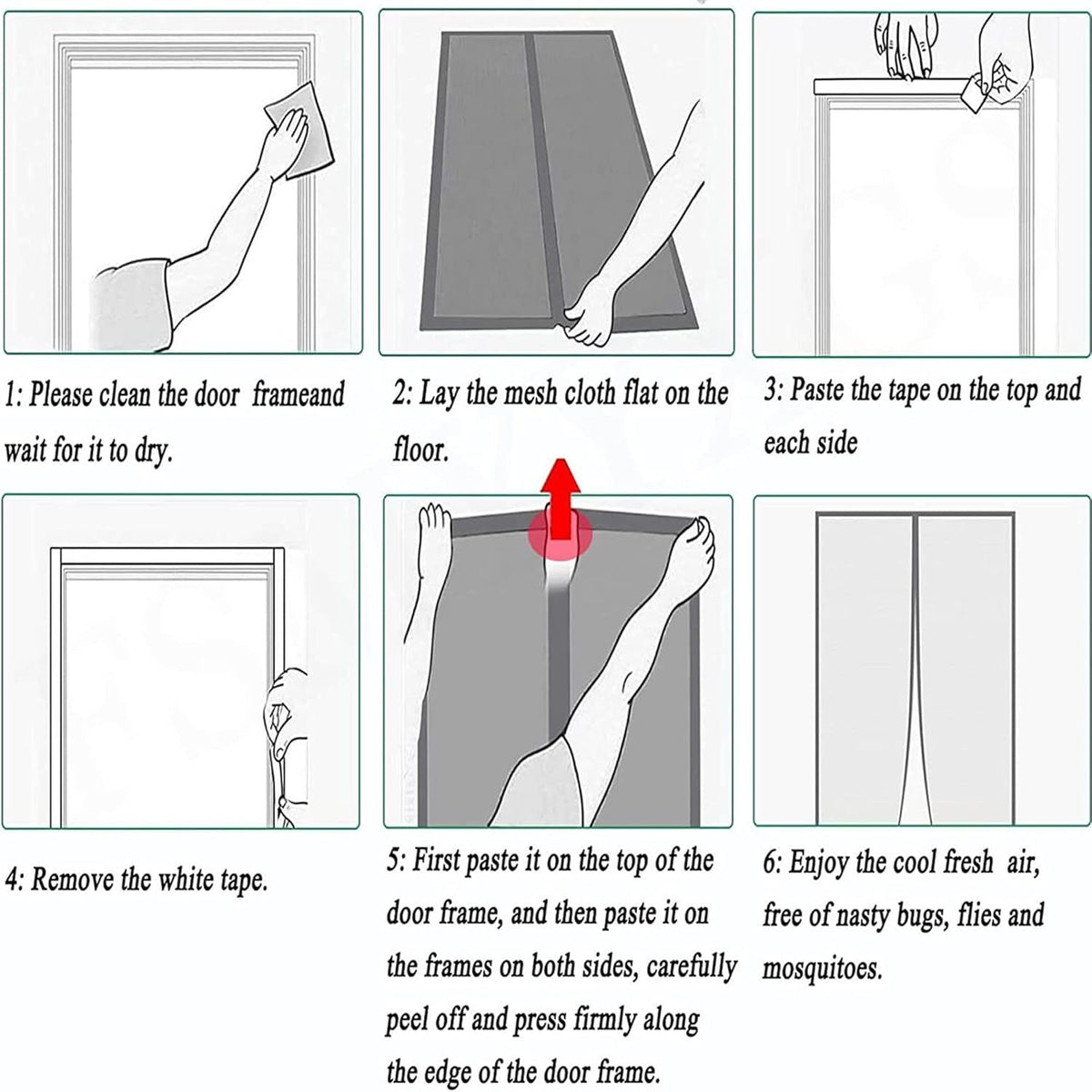 Extra Durable Magnetic Fly Screen Door Anti Mosquito Screen Mesh Curtain Grey-100x230cm