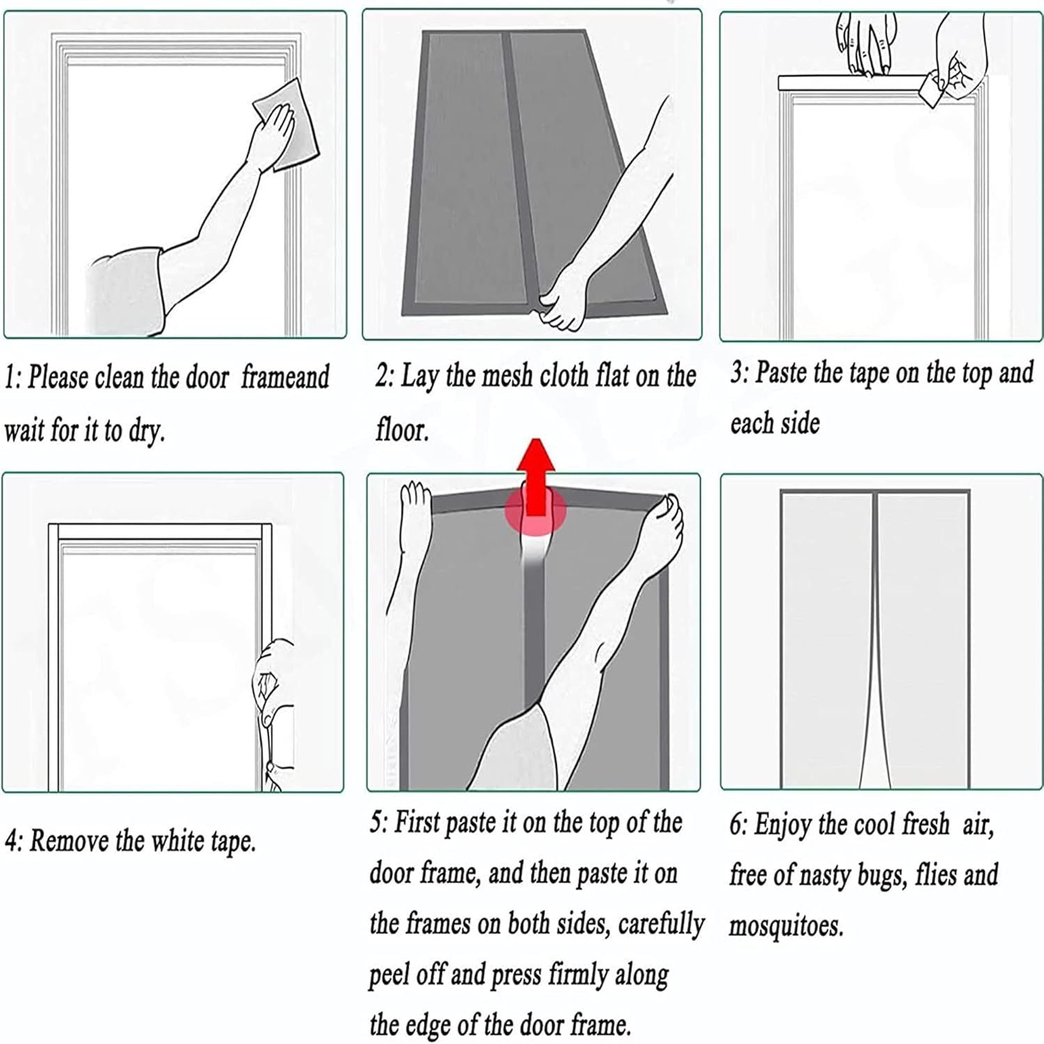 Extra Durable Magnetic Fly Screen Door Anti Mosquito Screen Mesh Curtain Grey-150x240cm