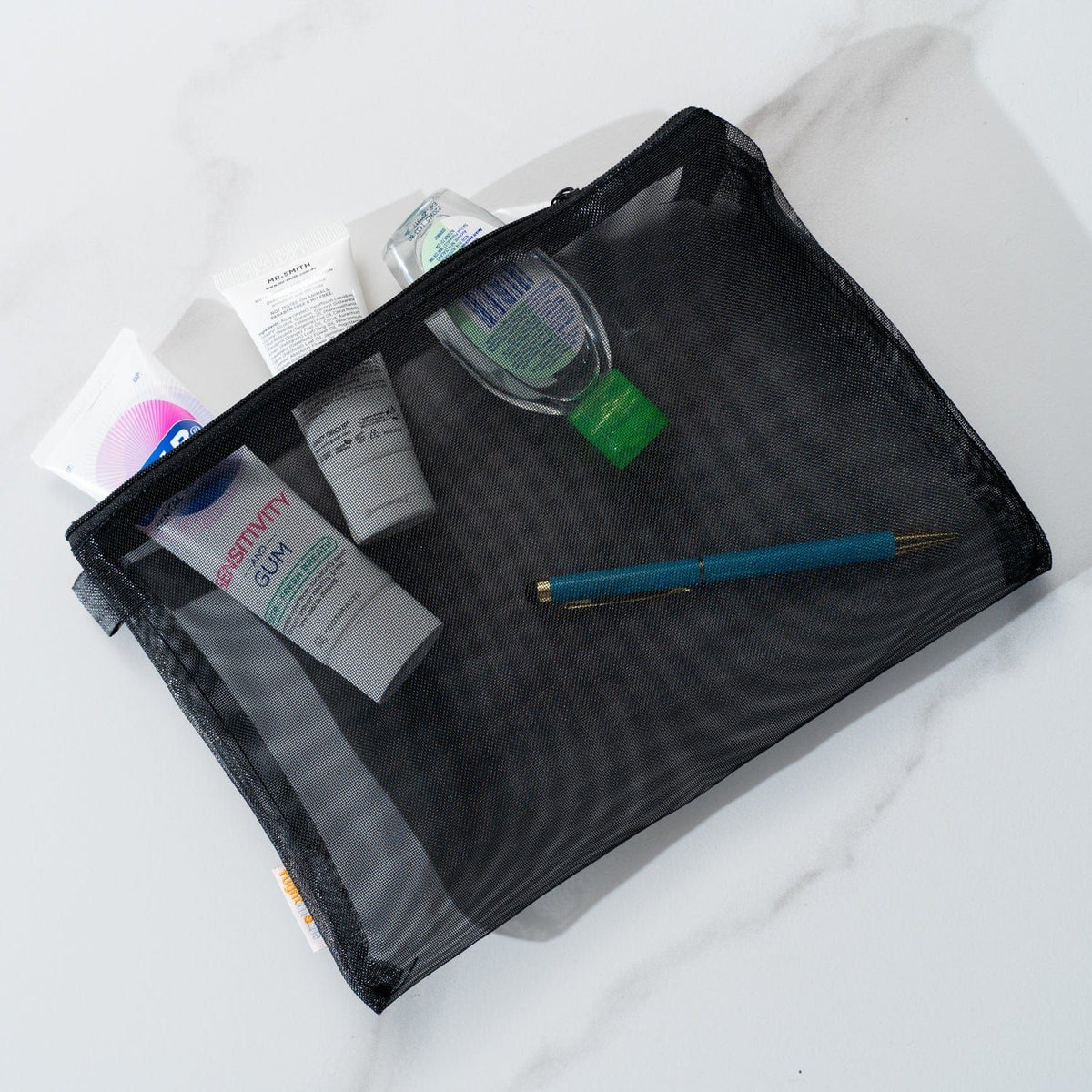 3 Pcs Zipper Travel Cosmetic Mesh Bag Set