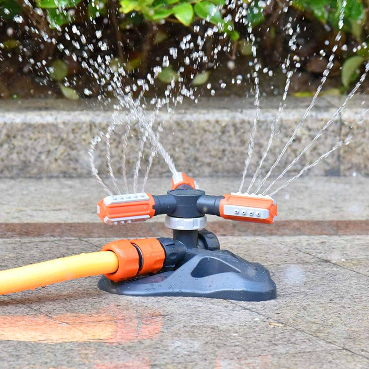 2 PCS Garden Sprinkler, 360° Rotating Lawn & Garden Water Sprinkler, 3-Arm Adjustable, 36 Nozzles, 200㎡ Coverage, Quick Connect