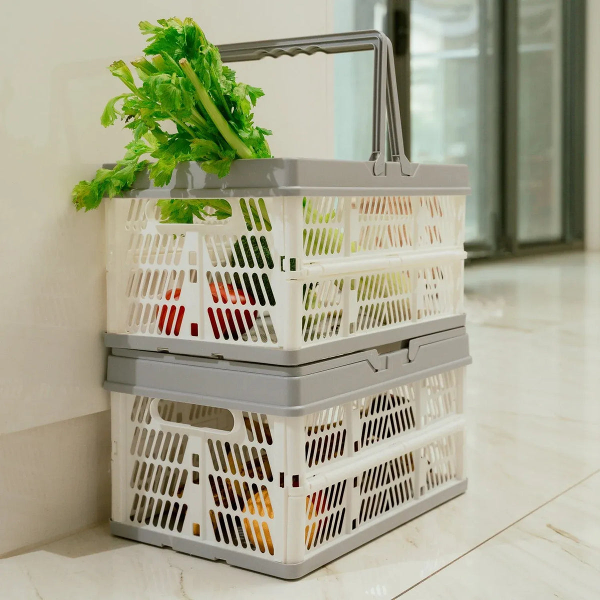 Livingtoday Collapsible Shopping Basket with Handle Medium - 19L