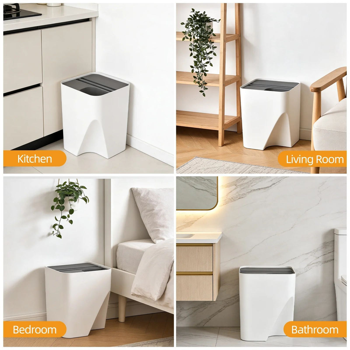 18L Stackable Plastic Kitchen Trash Bin Household Classification Storage Box