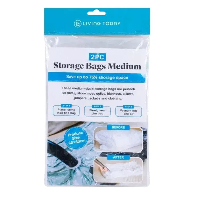 2 Pcs Livingtoday Vacuum Compression Storage Bags Medium