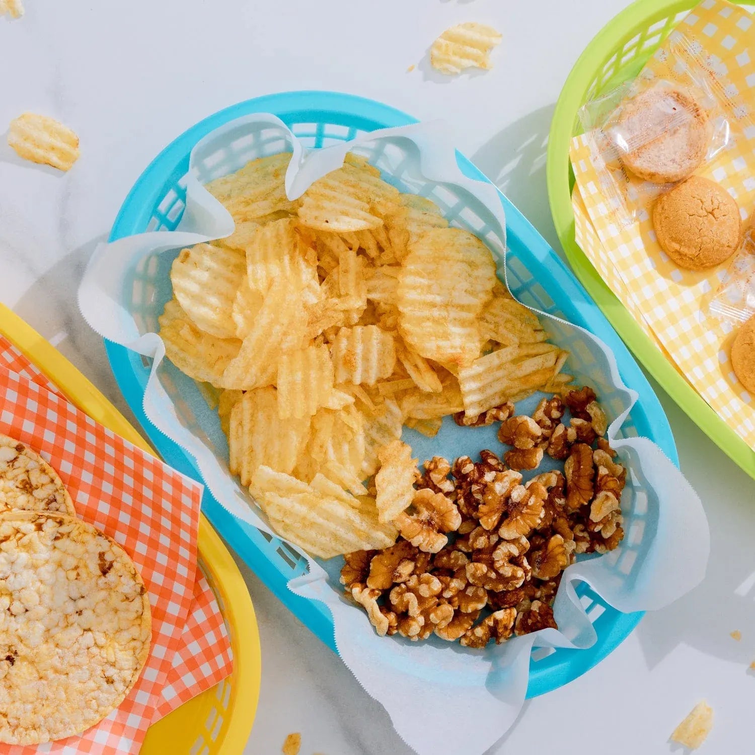 3 Pcs Cook Easy Oval Plastic Snack Baskets