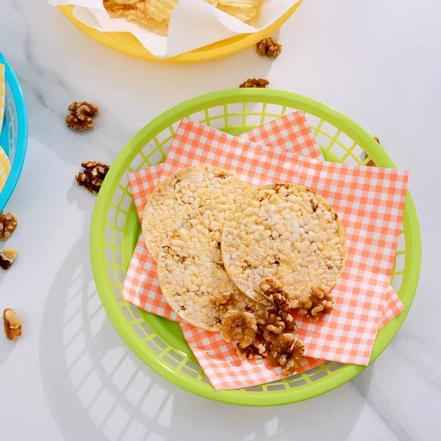 3 Pcs Cook Easy Round Plastic Snack Baskets