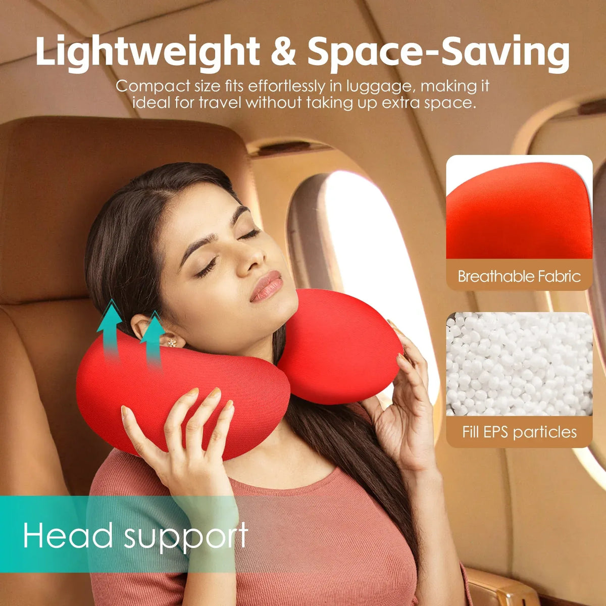 Two-Way Reversible Microfibre Travel Pillow-Watermelon