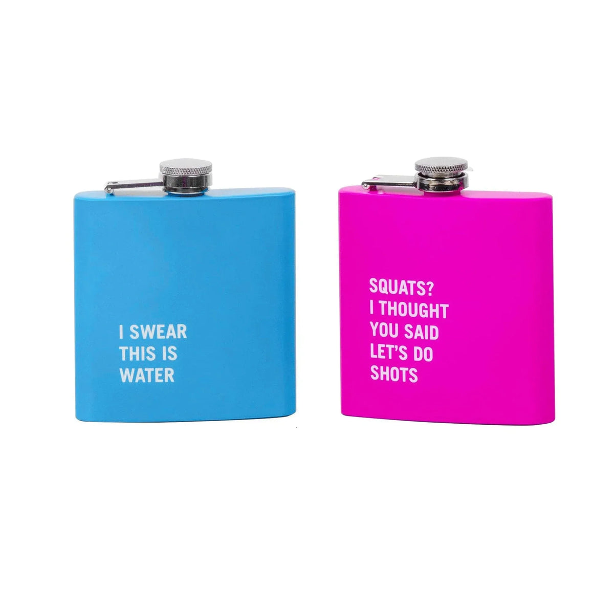 2 Pcs Stainless Steel Hip Flask (175?ml Each) – Funny Quotes, 4 Super?Bright Colours