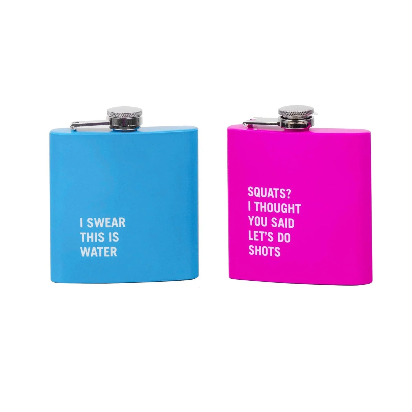 2 Pcs Stainless Steel Hip Flask (175?ml Each) – Funny Quotes, 4 Super?Bright Colours
