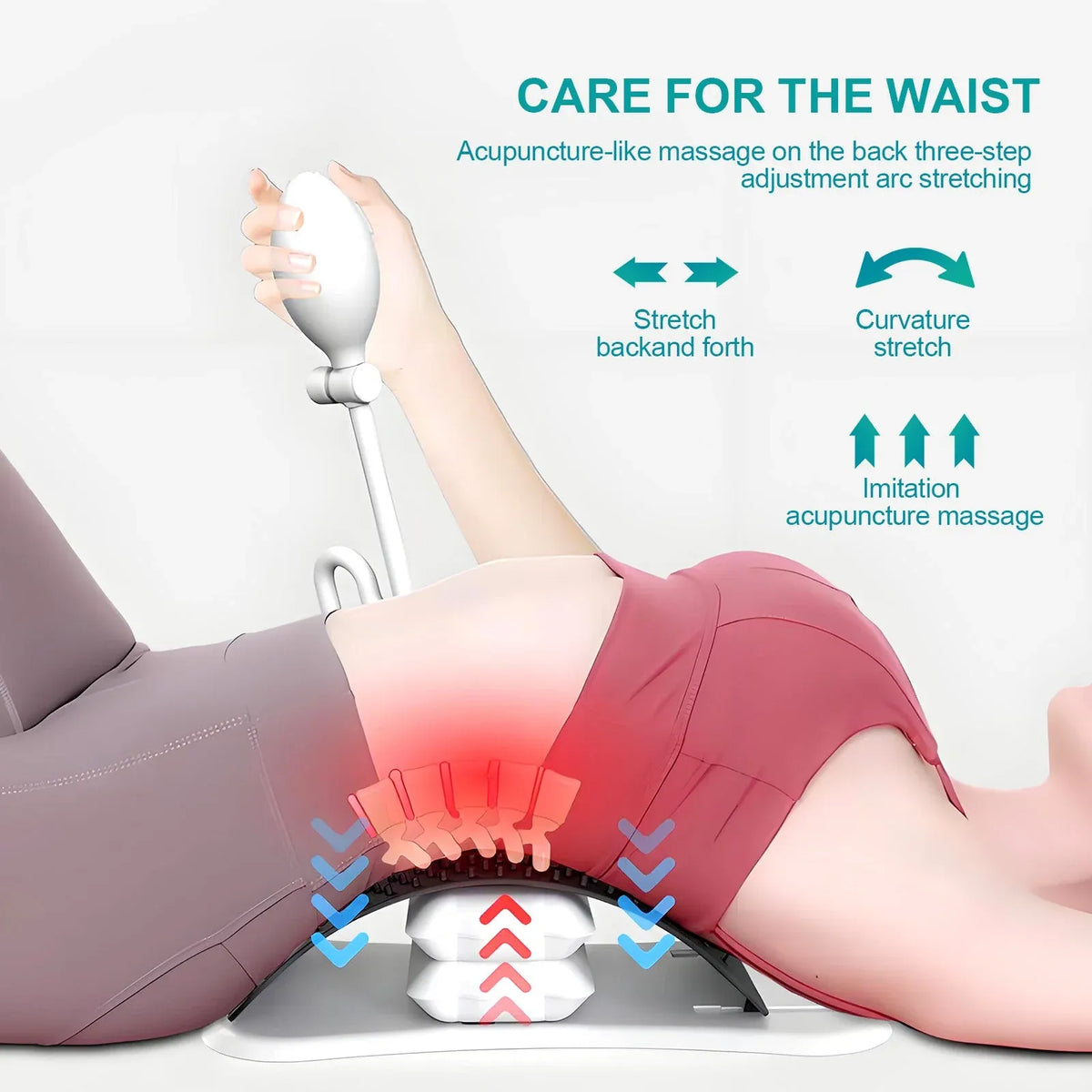 Adjustable Air Lumbar Spine Reliever – Inflatable Back Stretcher with Acupressure & Magnets