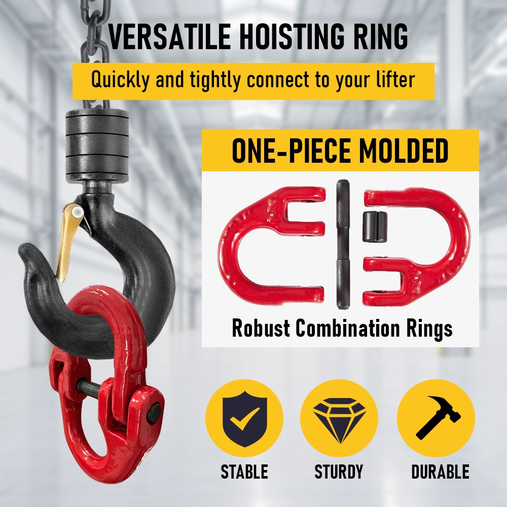 2SET 3.15T Sling Hook Heavy Duty Hammerlock/Slip Hook Kit With Swivel Winch & Safety Latch