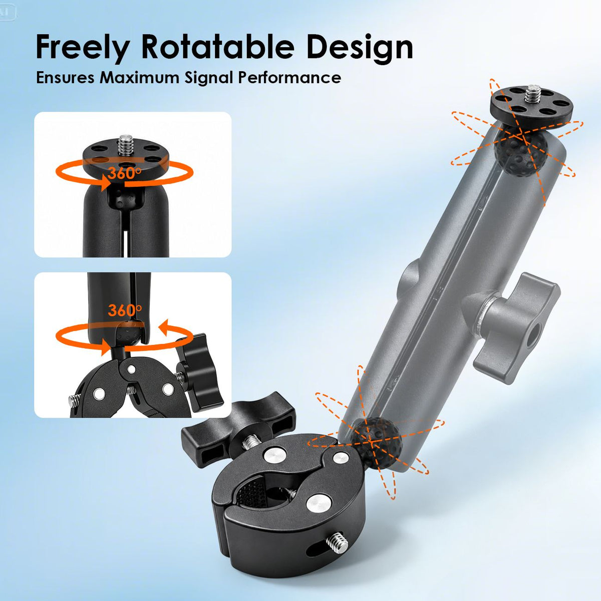 Pole Clamp for Starlink Mini, Adjustable Mount & Adapter Aluminum Alloy Pipe Adapter for 2024/2025/2026 Starlink Mini, RV/Yacht/Van/Camper/Boat