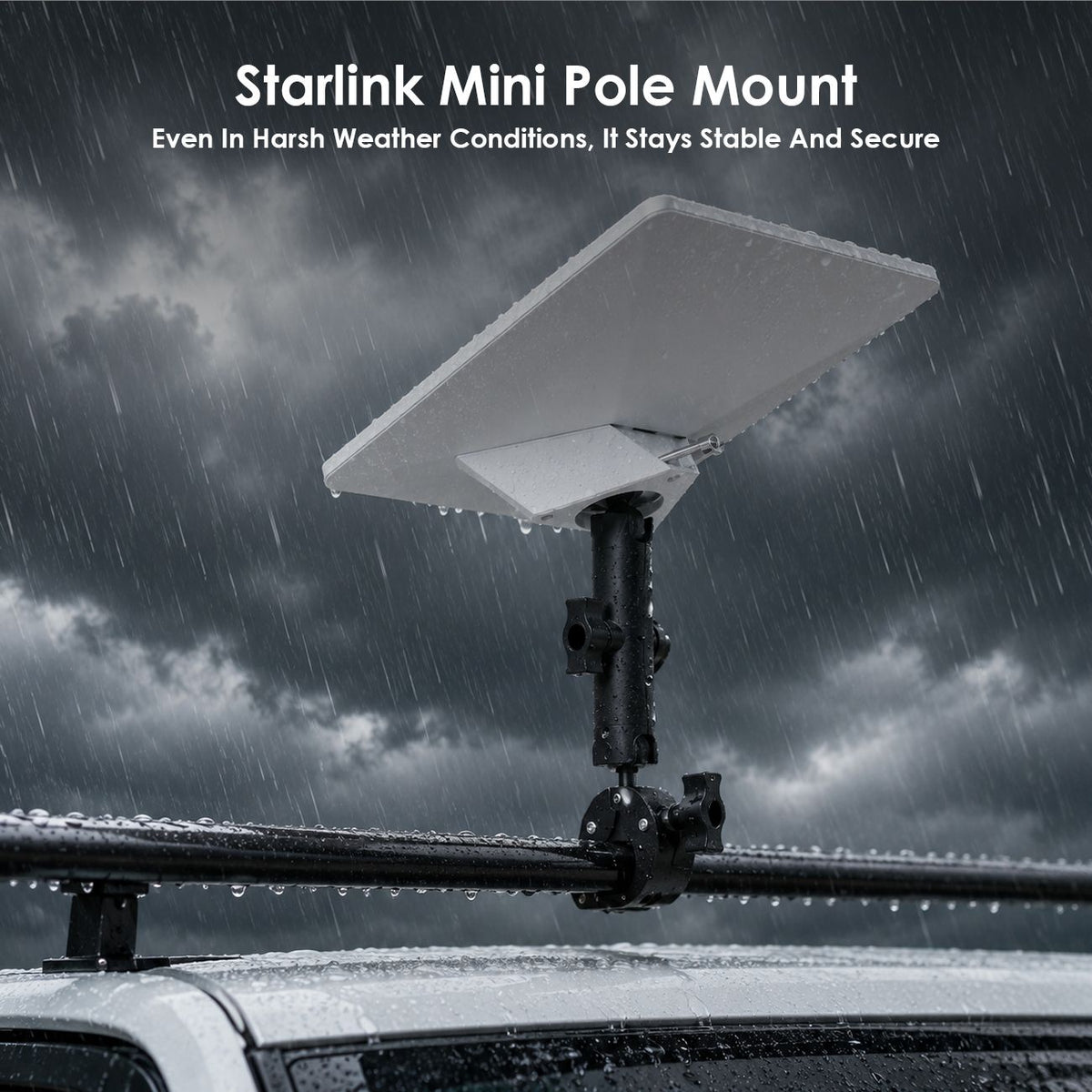 Pole Clamp for Starlink Mini, Adjustable Mount & Adapter Aluminum Alloy Pipe Adapter for 2024/2025/2026 Starlink Mini, RV/Yacht/Van/Camper/Boat