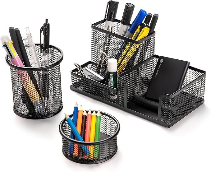 3-set Desk Organisers, Pen Holder For Stationeries &amp; Pencils, Accessories