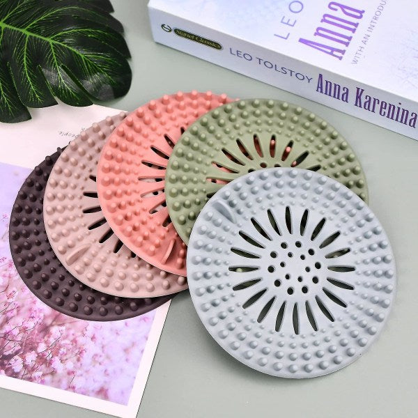 5-pack drain hair catcher, silicone hair stopper Bathtub drain filter, cover Hair trap, hair catcher_max