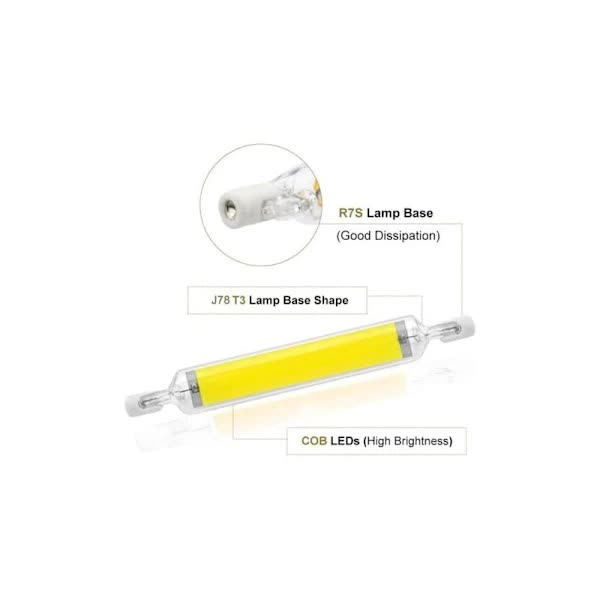 R7S 10W Dimmable LED Bulb Cool White 6000K 78mm J78 Replacement for Halogen 100W 360 Degree Beam Angle