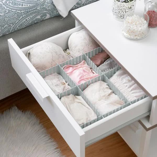 Customizable Drawer Dividers 16 Pack Gray Home Organization