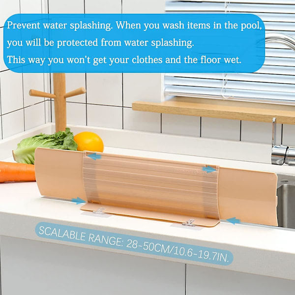 Splash Guard for Sink with 6 Suction Cups, Compatible with Most Taps and Sinks