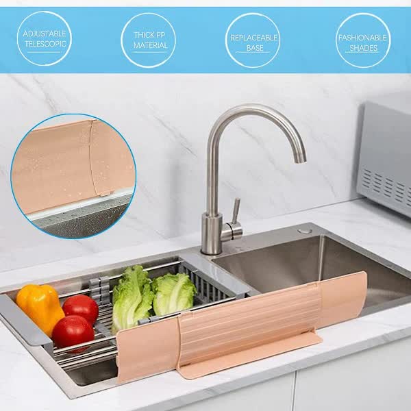 Splash Guard for Sink with 6 Suction Cups, Compatible with Most Taps and Sinks