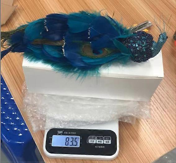 Peacock Feather Christmas Tree Ornaments, 3D Simulation Decorations, Natural Hanging Crafts for Christmas Decor