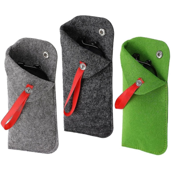 Soft Glasses Cases, 3 pcs Felt Travel Glasses Case for Glasses Storage