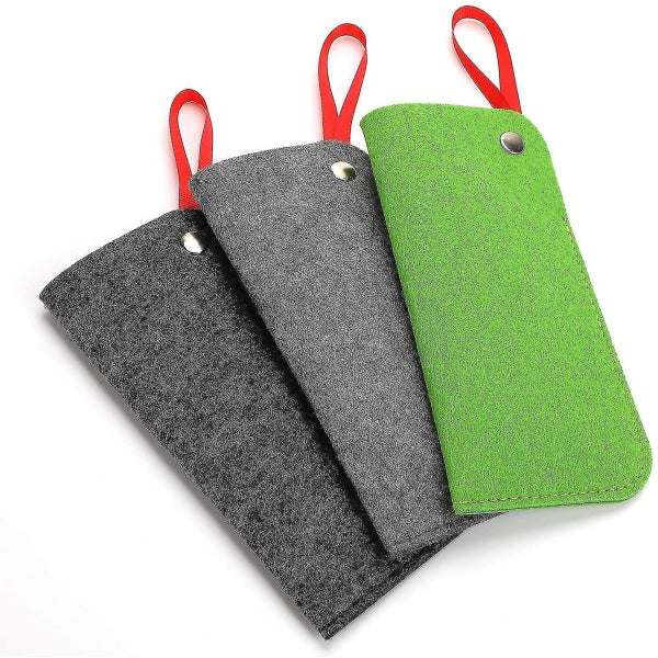 Soft Glasses Cases, 3 pcs Felt Travel Glasses Case for Glasses Storage