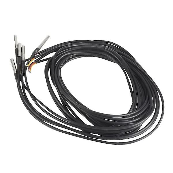 Digital Temperature Sensor Waterproof DS18B20 5pcs Thermal Cable -55 to +125℃ Compatible
