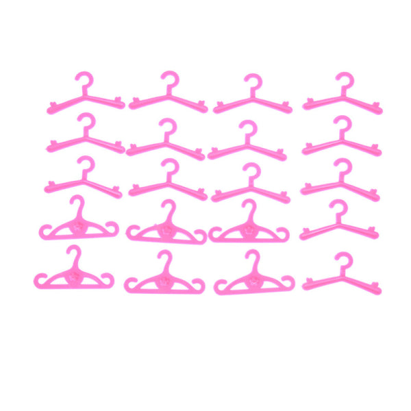 20 pcs/lot Pink Hangers Dress Clothes Accessories For Barbie Doll 0