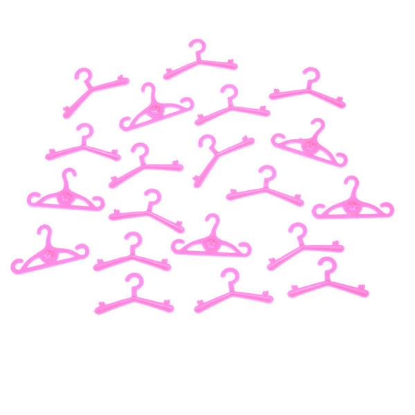 20 pcs/lot Pink Hangers Dress Clothes Accessories For Barbie Doll 0