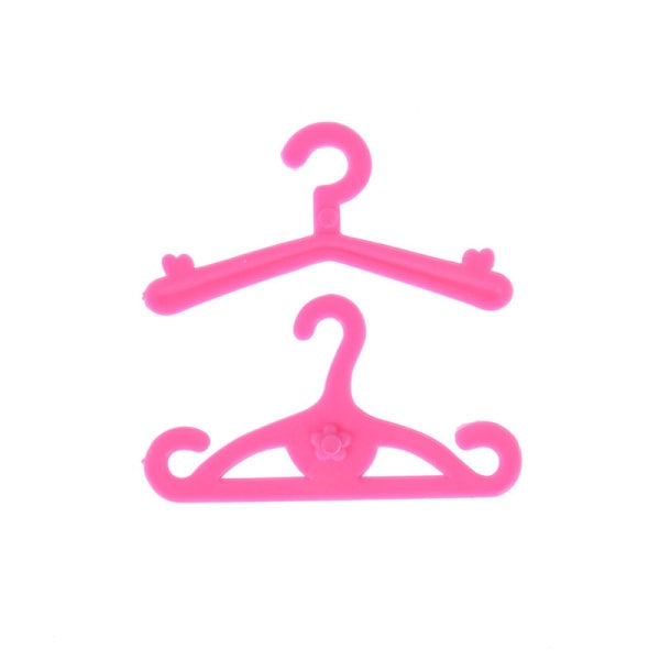 20 pcs/lot Pink Hangers Dress Clothes Accessories For Barbie Doll 0