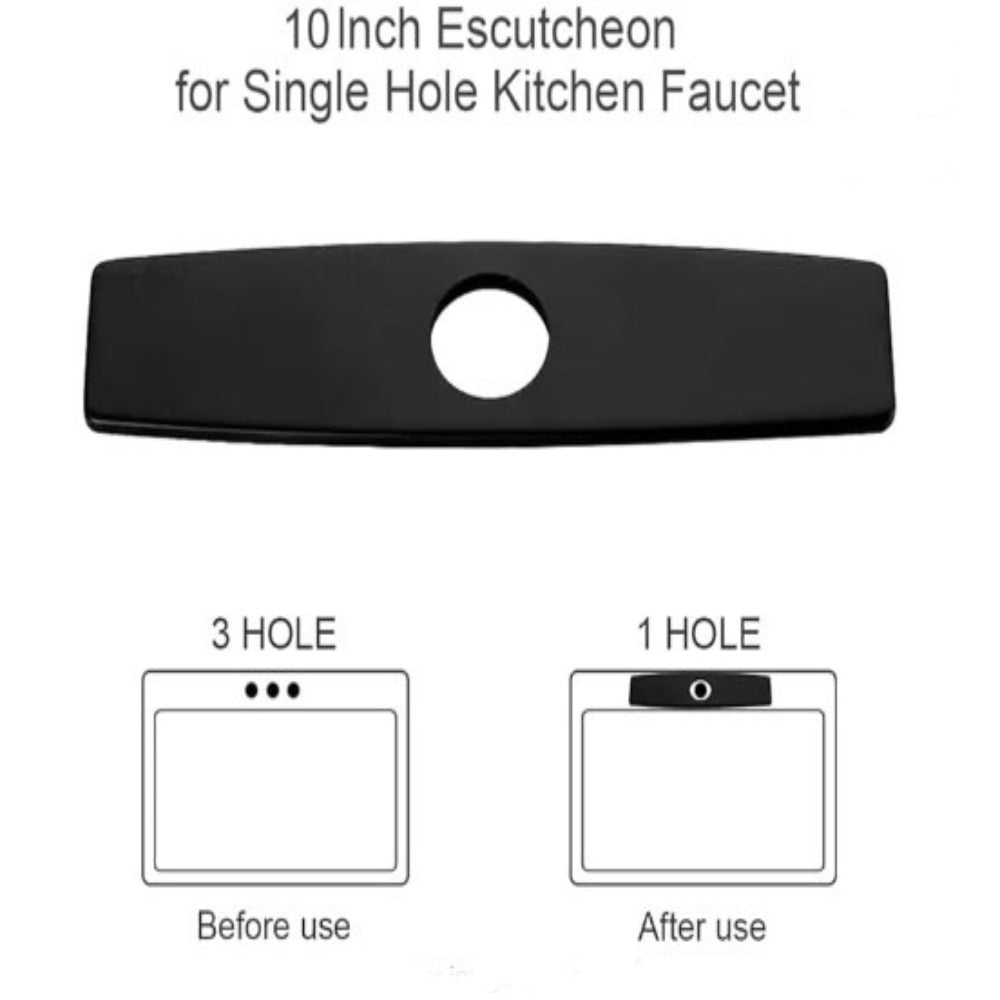 Matte Black Kitchen Countertop Cover Plate