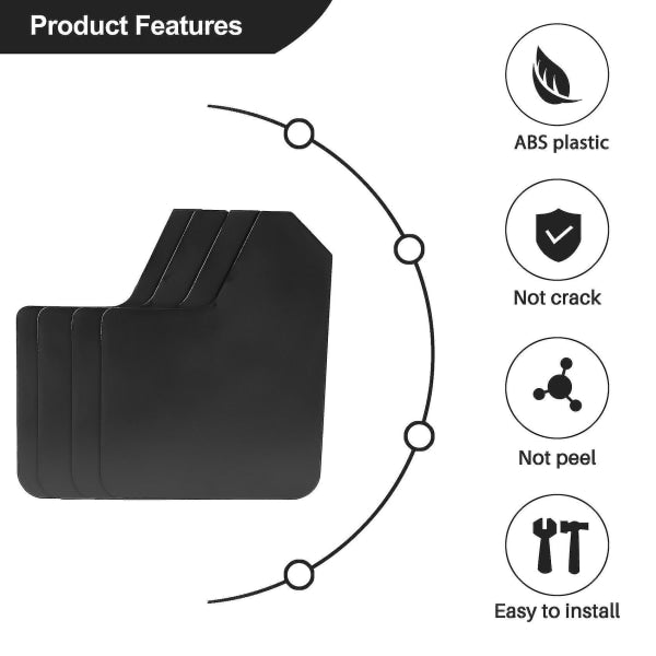 Universal Car Mud Flaps 4pcs Set for Pickup Van Truck with Screws