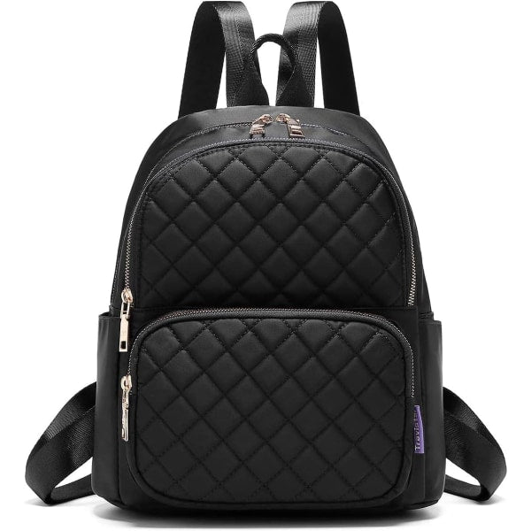 Women's Casual Backpack - Anti-Theft Nylon Small Backpack, Black