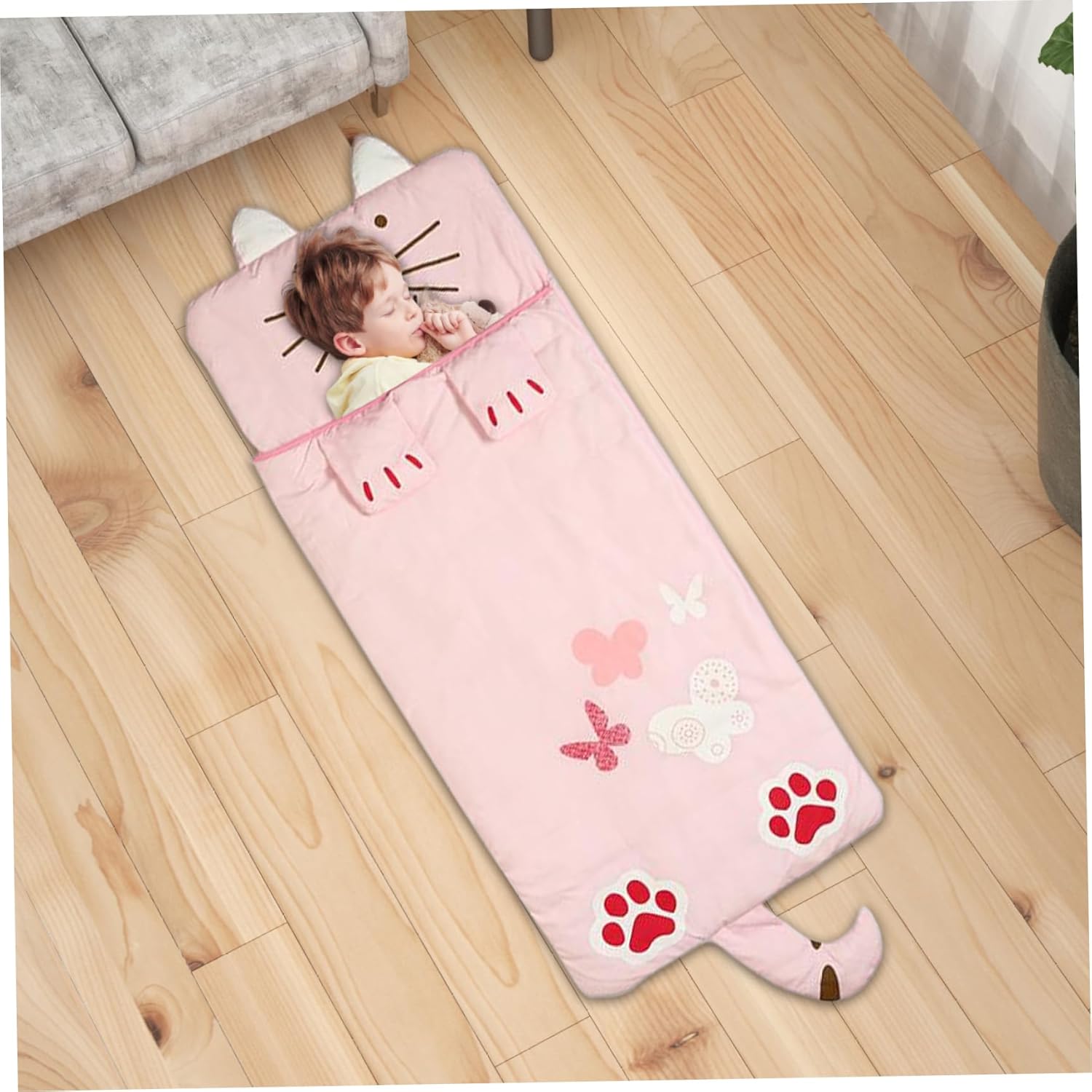 Sleeping bag for children, cozy cartoon design for boys and girls