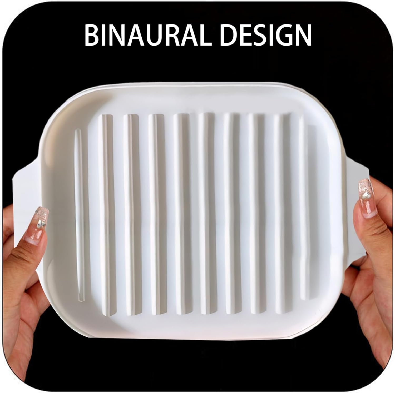 Microwave Tray for Bacon, 30 x 20 x 0.8 cm Silicone Bacon Pan with Lid and Handle, Crispy Bacon Maker