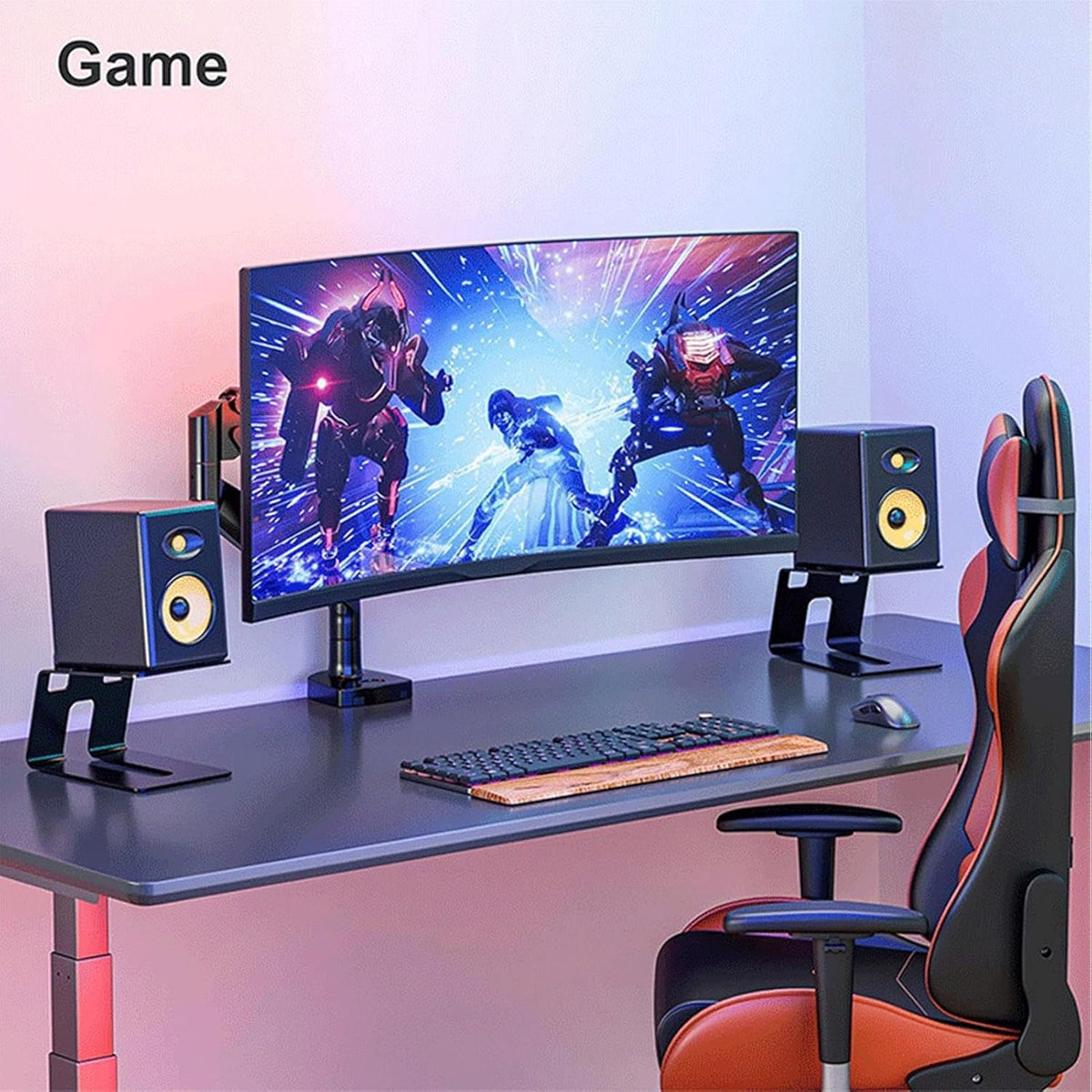Studio Monitor Stand, 2-Pack Speaker Stands for Desk or Bookshelf, Stable Speaker Stands for Home Studio or Office
