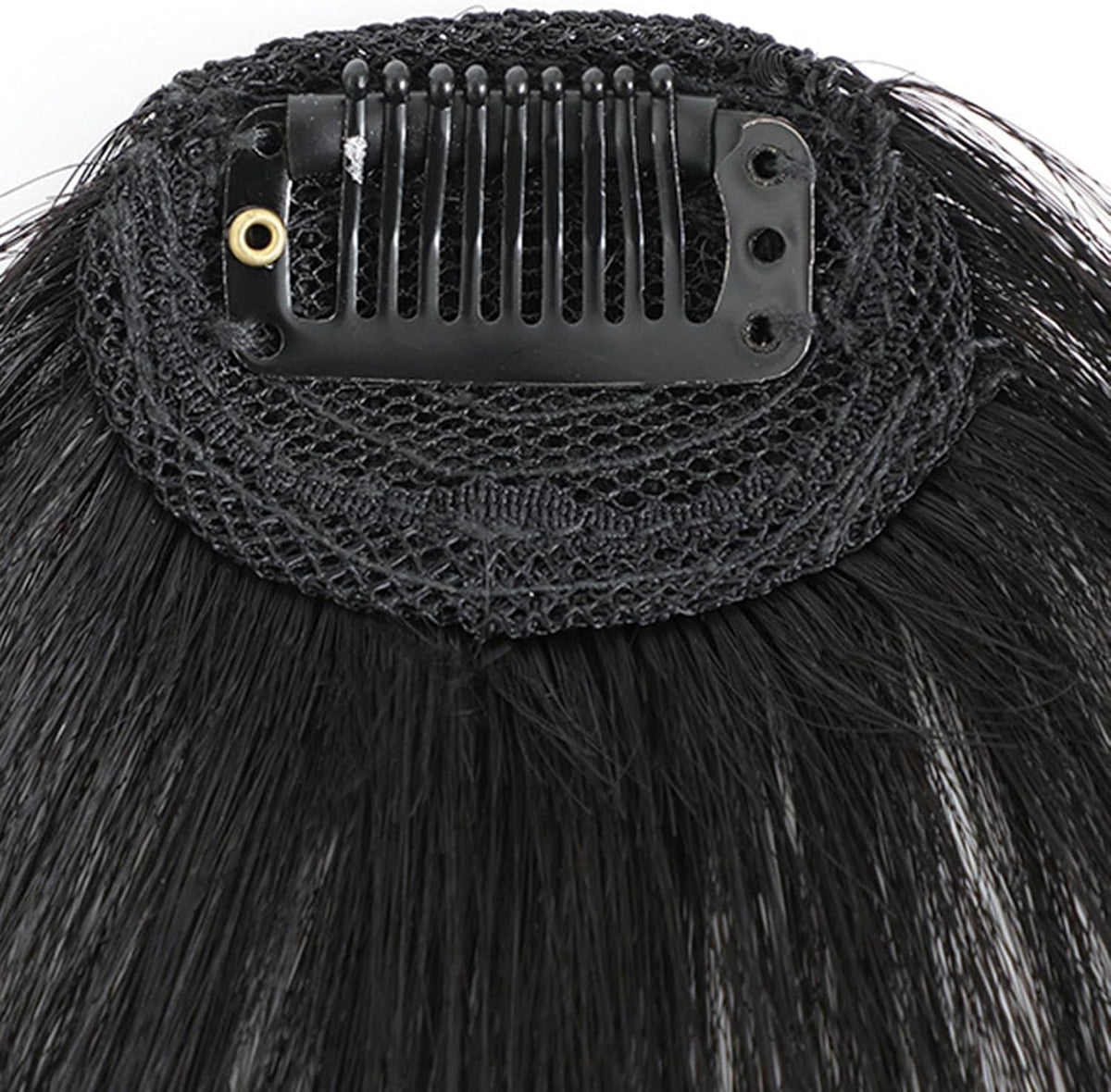 Clip-in Bangs Made of Real Hair, French Bangs Extensions | Natural Colored Clip-on Bangs, Hair Fringe for Women and Girls Natural Black