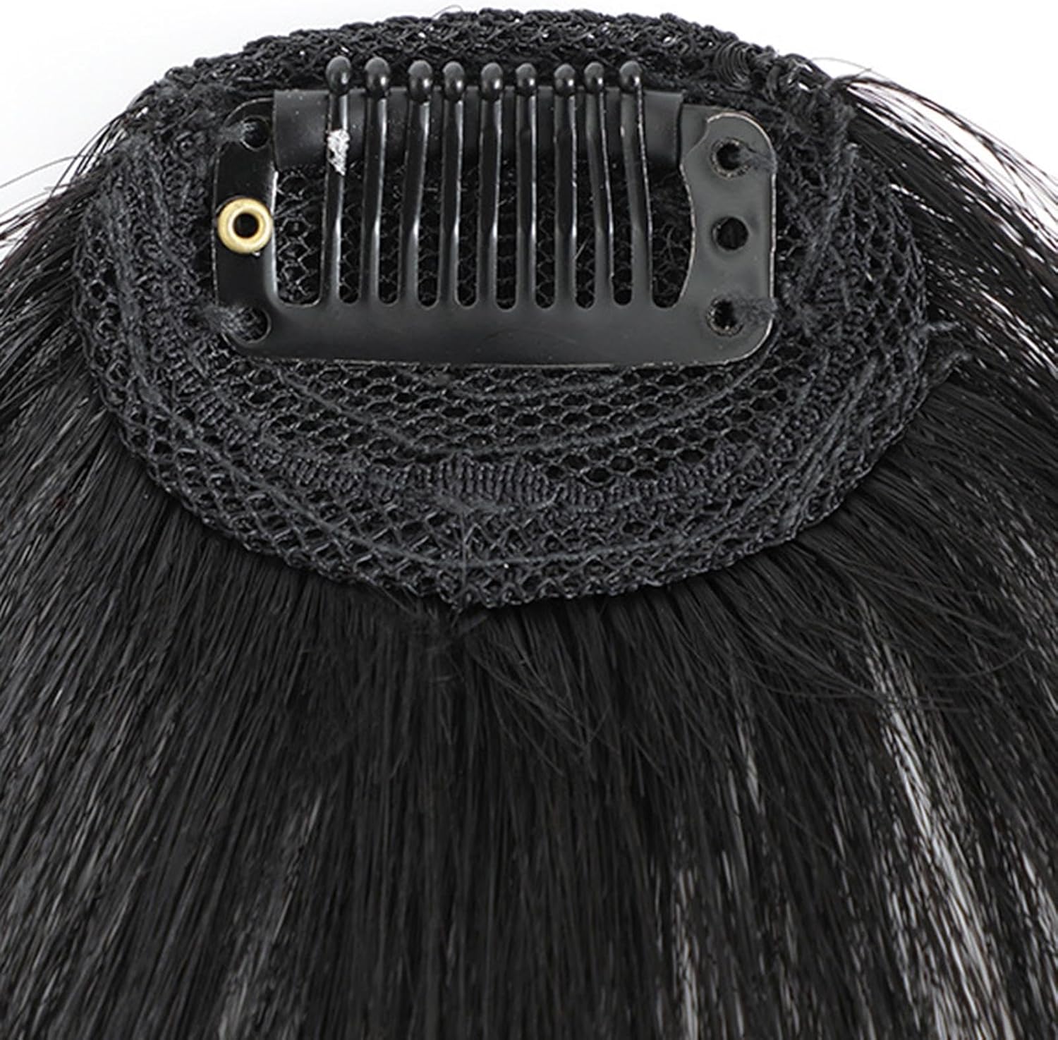 Clip-in Bangs Made of Real Hair, French Bangs Extensions | Natural Colored Clip-on Bangs, Hair Fringe for Women and Girls Natural Black