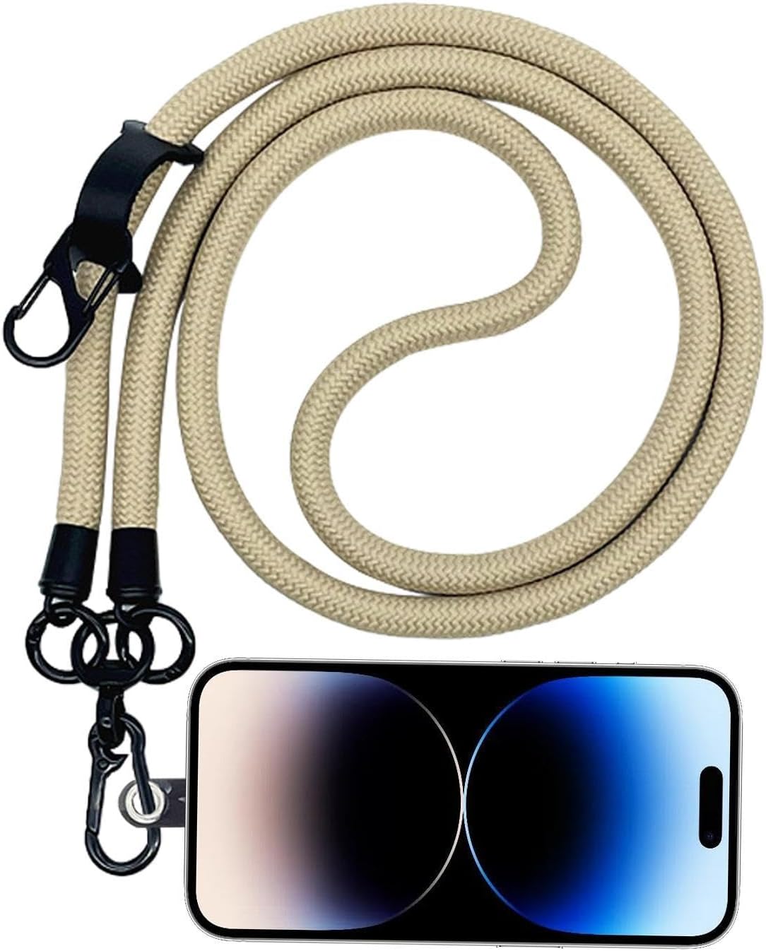 Thick Rope Phone Lanyard 10MM Mobile Strap Neck Holder Compatible with Apple Compatible with Samsung