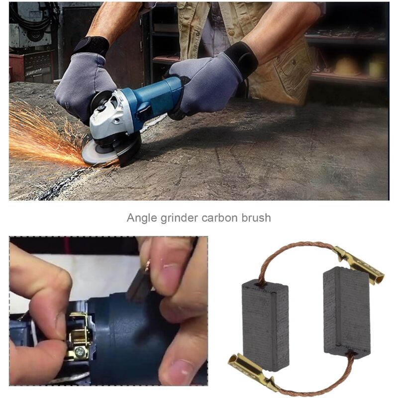 Carbon Brushes for Bosch Angle Grinder 15x8x5mm 20pcs Replacement Compatible Power Tool Repair Parts