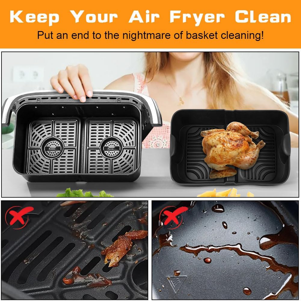 Silicone Molds for Air Fryer, Ninja Flex Drawer Air Fryer, Reusable for 10.4L