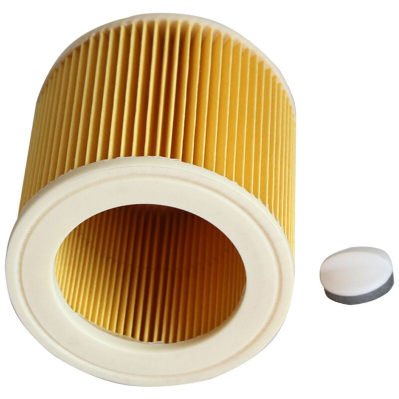 2x Cartridge Filter for Vacuum Cleaner, Compatible with Kärcher WD2 WD3 MV3 MV2 A2004 A2054 A2204 A2656