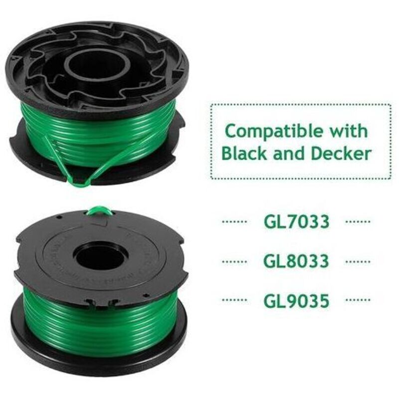Pack of 6 spools of line for Black and Decker GL7033, GL8033, GL9035 grass trimmer, 6 m,