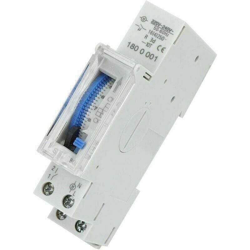 Programmable Timer, Mechanical Timer, 15 Minutes to 24 Hours Programmable Standard DIN Rail Mounted Timer Relay, SUL180A
