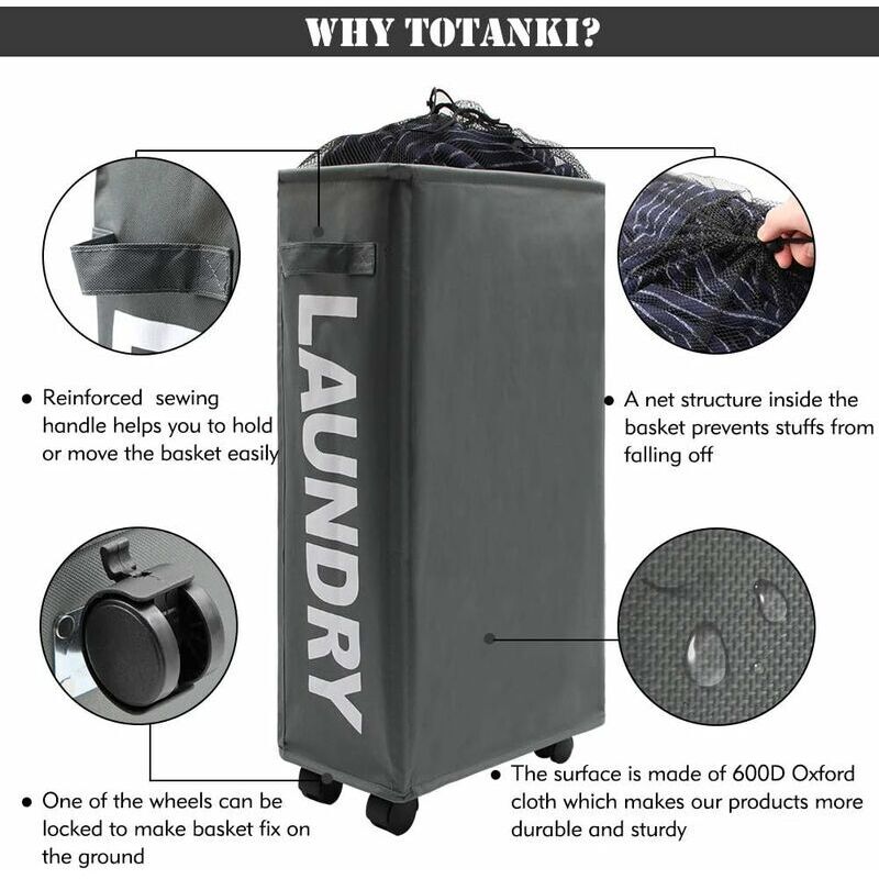 Gray Collapsible Laundry Hamper 22\