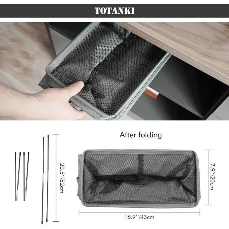 Gray Collapsible Laundry Hamper 22\