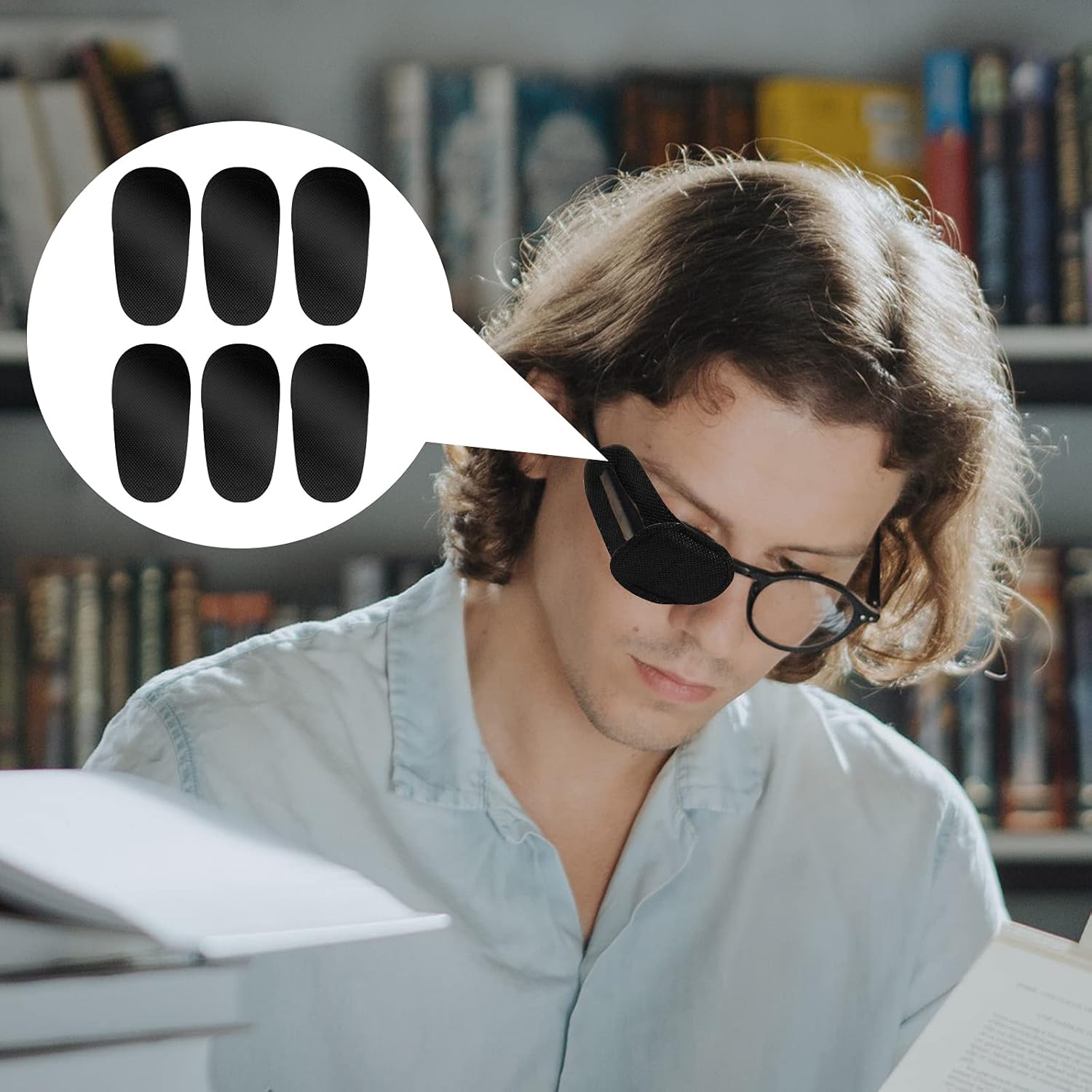 6 Pieces Eye Patches for Glasses, Reusable Eye Patches for Covering