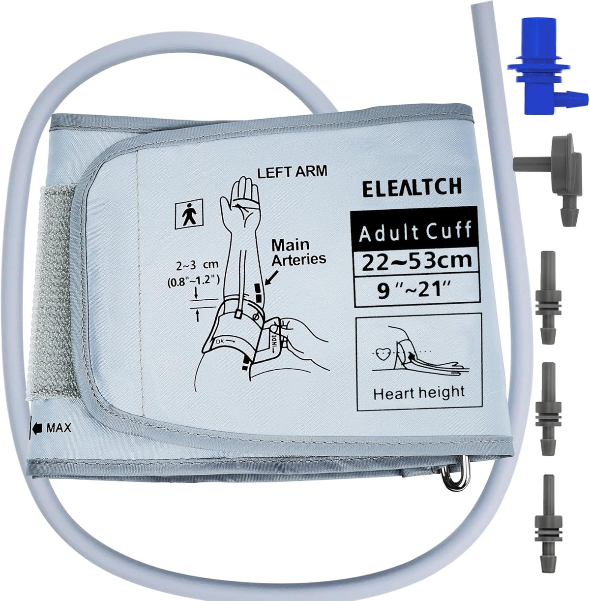 Omron 9201d-21201d XL Blood Pressure Cuff 22-52 cm Gray Adult Compatible