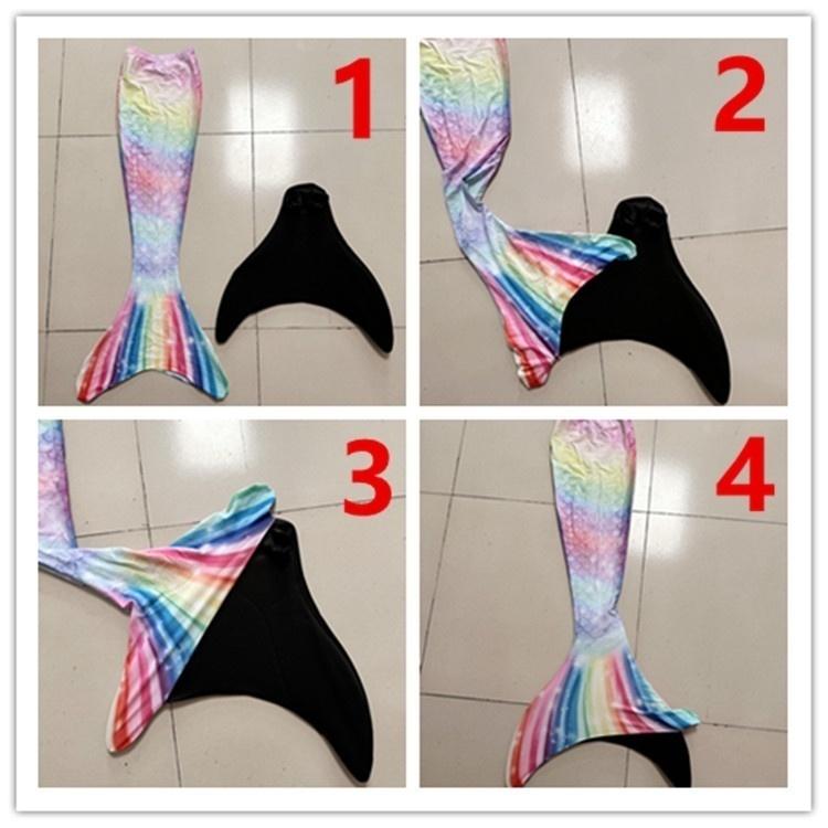 Mermaid Swimsuit Monofin with Fins for Kids Halloween Package A 3 pcs Size M 5-7 Years
