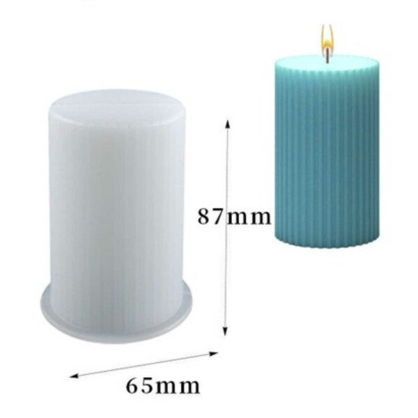 White Silicone Ribbed Candle Mold DIY for Halloween Candles