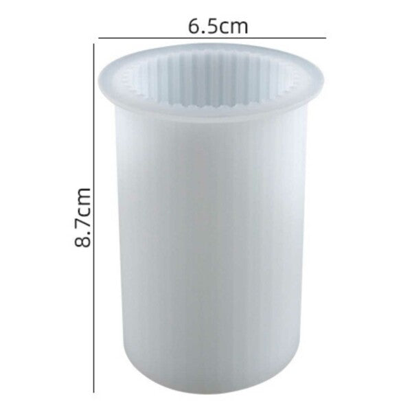 White Silicone Ribbed Candle Mold DIY for Halloween Candles
